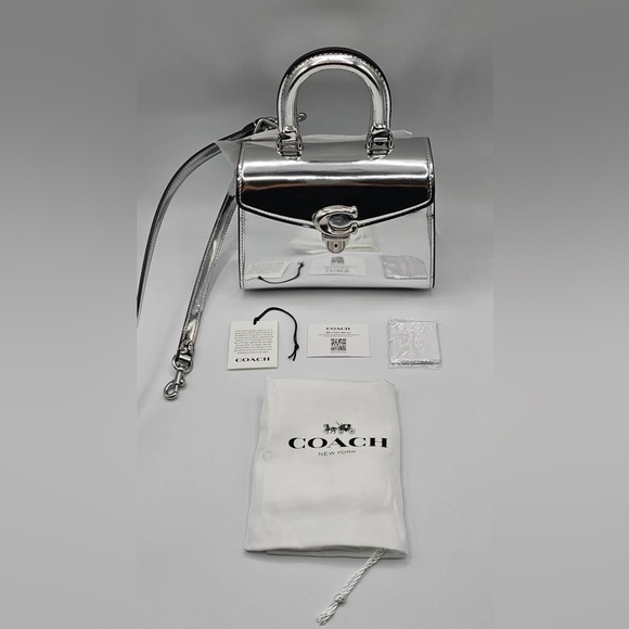 Coach Sammy Top Handle 21 In Silver Metallic - Picture 11 of 15